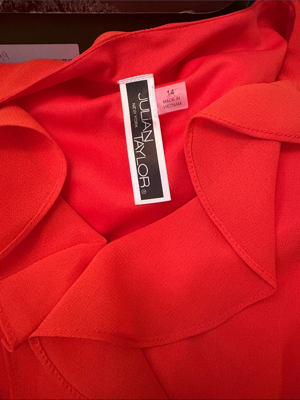 Julian Taylor Vibrant Coral-Red dress